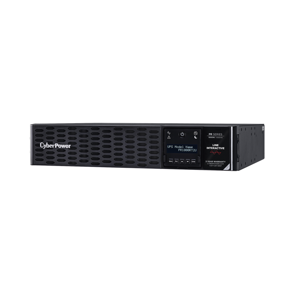 UPS de 1000 VA /1000 W, Topología Línea Interactiva, Entrada 120 Vca NEMA 5-15P, Onda Senoidal Pura, Torre o Rack 2 UR, Con 8 Tomas NEMA 5-15R