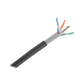 Bobina de Cable de 305 Metros (1000 Pies), Cat5E, con Gel, para Intemperie, Doble Forro Extrema Humedad, Bajo Tierra, UL, Color Negro para Aplicaciones en Video Vigilancia, y Redes de Alta Velocidad.