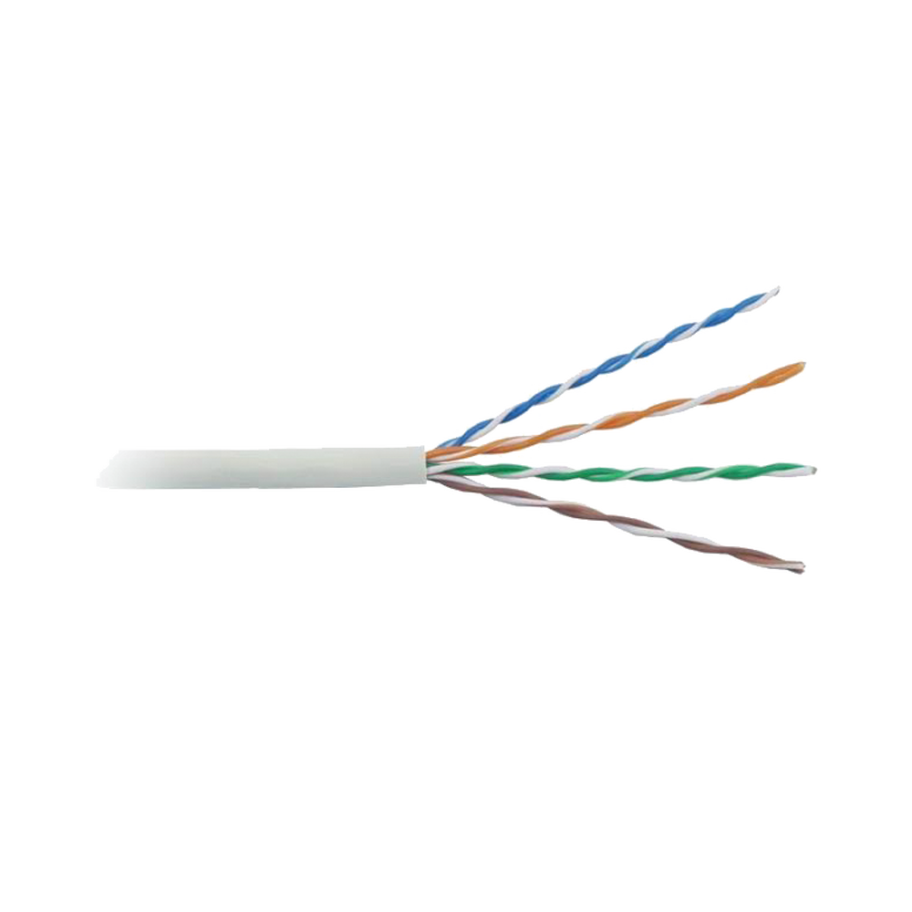 Cable Cat5e de Alto Rendimiento Certificaciones ETL, UL, de 152.5 Metros (500 Pies) de Color Blanco, para Aplicaciones en Video Vigilancia, Redes de Datos. Uso Interior.