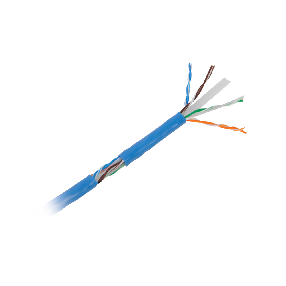Bobina de Cable de 305 Metros (1000 Pies) Cat6 Aleación de Cobre y Aluminio (CCA), Color Azul Versión Económica. Uso en Interior.