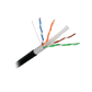 Cable Cat6+ Calibre 23, UTP, Intemperie con Gel Doble Chaqueta, ETL, UL, Color Negro de 305 Metros (1000 Pies), para Climas Extremos