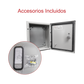 Gabinete de Acero IP66 Uso en Intemperie (300 x 400 x 200 mm) con Placa Trasera Interior de Metal y Compuerta Inferior Atornillable (Incluye Chapa y Llave T).