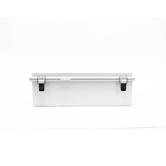 Gabinete de Plástico ABS, Uso en Intemperie IP66 (350 x 460 x 160 mm) Cierre por Broche Inoxidable y Permite Cerrado con Candado y Llave (Perno 5mm) No Incluido