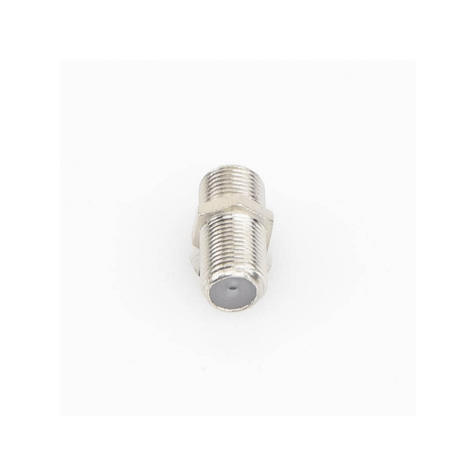 Adaptador Barril para 75 Ohm, de Conector F Hembra a F Hembra, Níquel/ Estaño/ Polietileno.