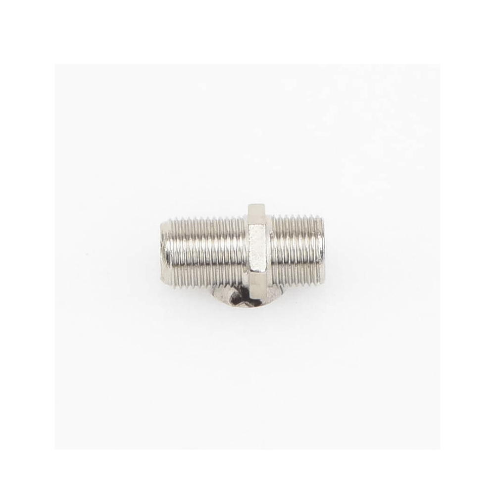 Adaptador Barril para 75 Ohm, de Conector F Hembra a F Hembra, Níquel/ Estaño/ Polietileno.