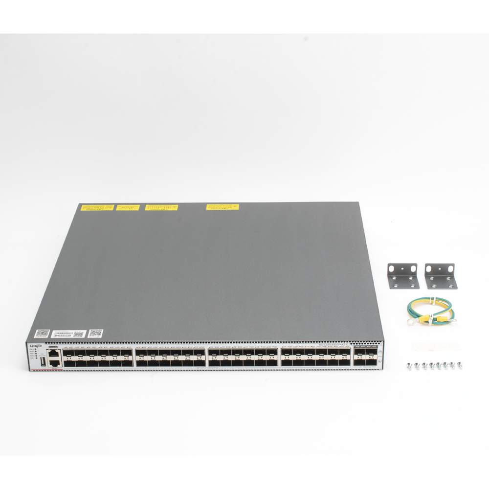 Switch de Distribución Capa 3 con 48 puertos SFP 1G y 4 SFP+ 10Gb, Administración gratuita desde la nube.
