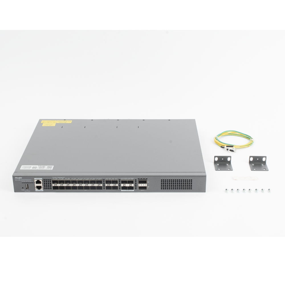 Switch Core Distribuidor para Fibra con 20 Puertos SFP+ (10G), 4 Puertos SFP28 (25G) y 2 Puertos QSFP+ (40G) (No Incluye Fuentes de Poder)