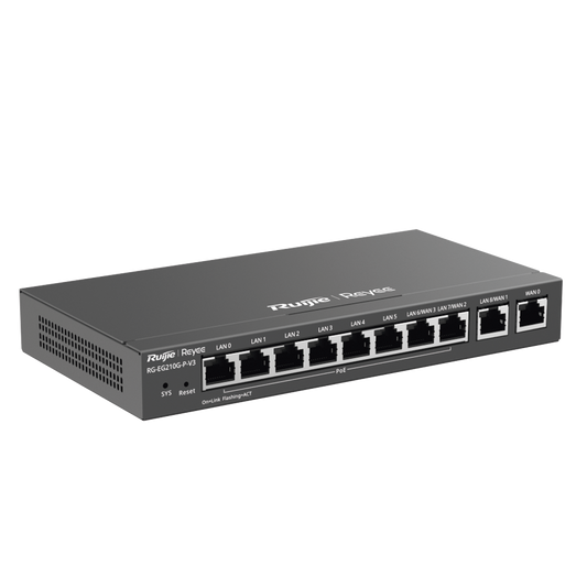 Router Balanceador con Función SD-WAN, PoE+ hasta 110 Watts, Hasta 4 Servicios de Internet y hasta 200 clientes con desempeño de 1 Gbps