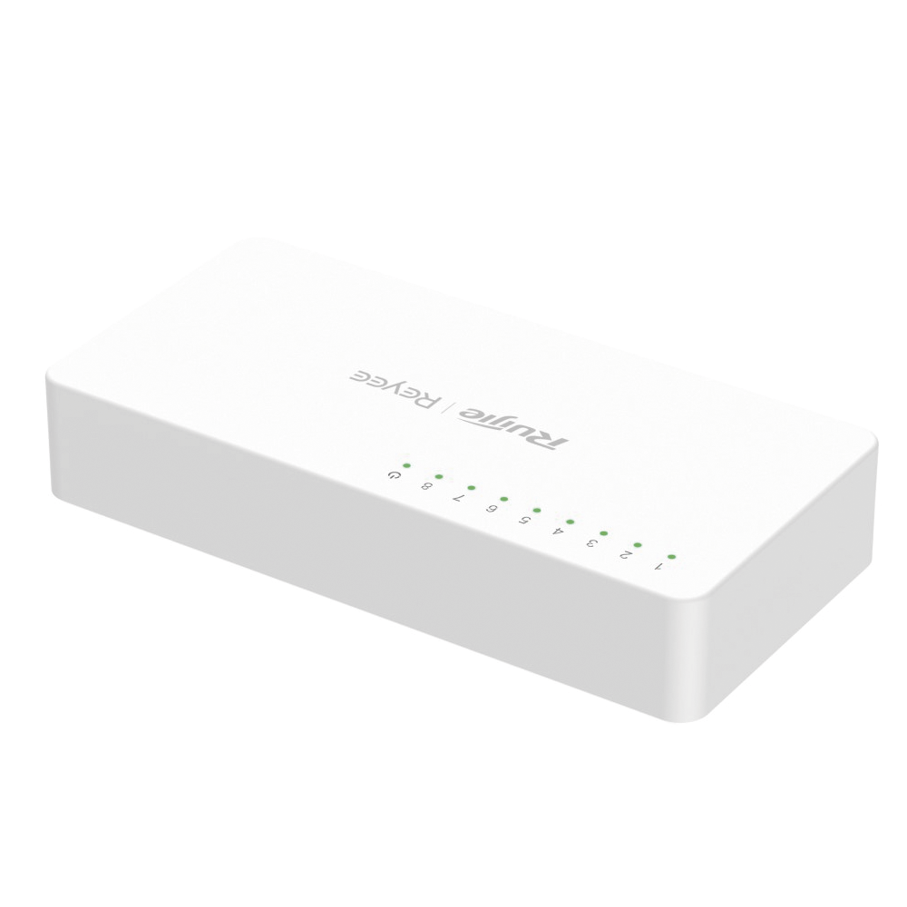 Switch no administrable, Visible en la Topología de la Nube, con 8 puertos 10/100 Mbps