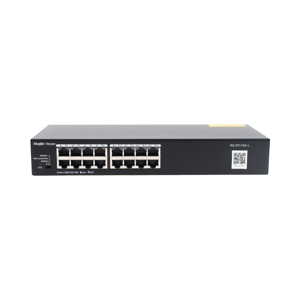 Switch no administrable, Visible en la Topología en la Nube, con 16 puertos Gigabit