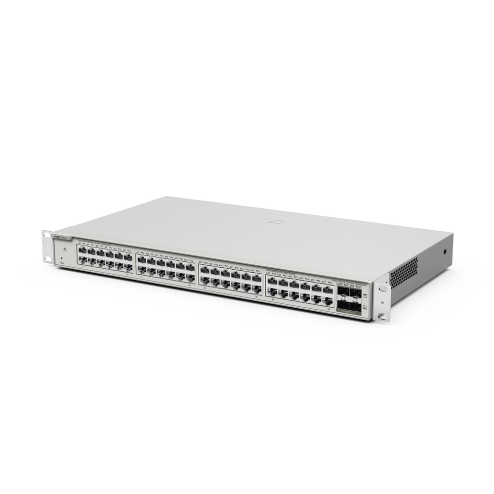 Switch Administrable Capa 3 con 48 puertos Gigabit + 4 SFP+ para fibra 10Gb, gestión gratuita desde la nube