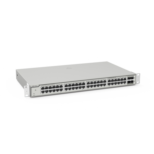 Switch Administrable Capa 3 con 48 puertos Gigabit + 4 SFP+ para fibra 10Gb, gestión gratuita desde la nube