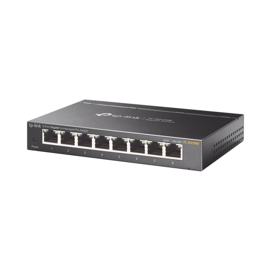 Switch Escritorio Easy Smart de 8 puertos 10/100/1000 Mbps / IGMP para Vigilancia / Calidad en el Servicio (QoS) / Gestión GUI