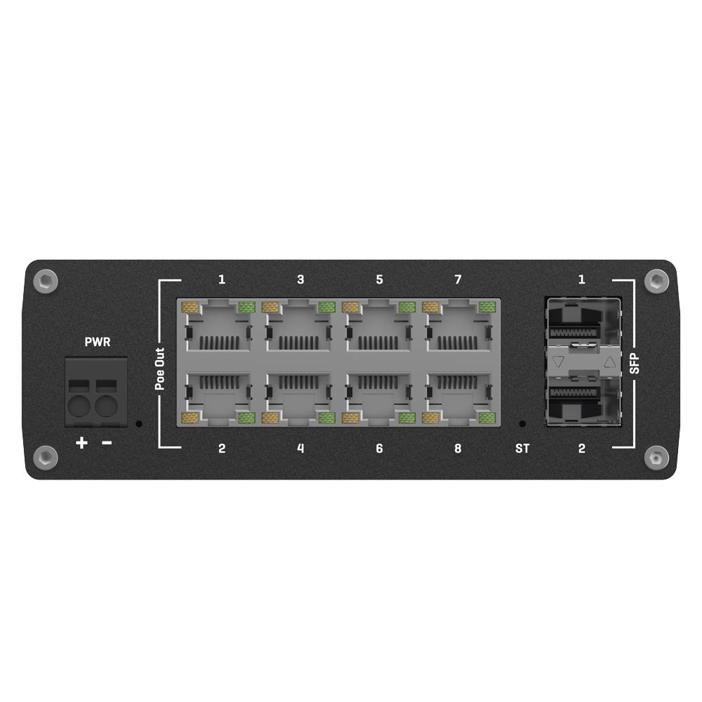 Switch Industrial Administrable L2, 8 puertos PoE 802.3af/at, Soporta Profinet