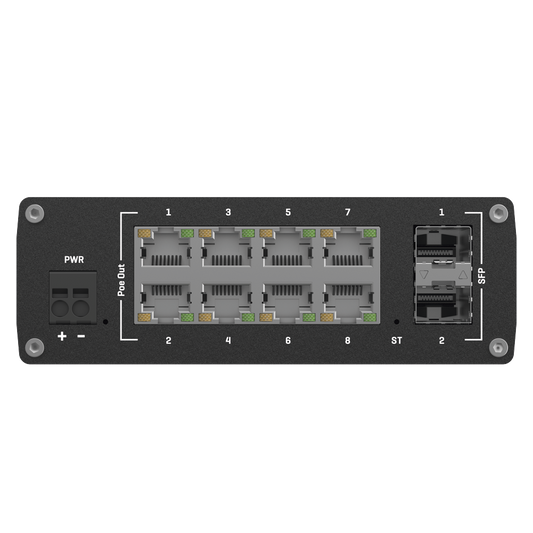 Switch Industrial Administrable L2, 8 puertos PoE 802.3af/at, Soporta Profinet