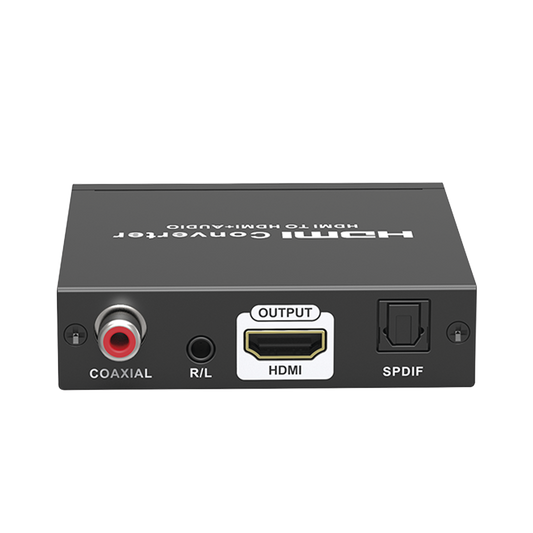 Extractor de Audio de HDMI a HDMI + Audio / Salida de Audio Digital o Análoga / SPDIF / Toslink / Auxiliar 3.5mm (Estéreo) / Salida HDMI solo video / Soporta ARC / HDR / HDCP / Separa el Audio del Contenido HDMI .