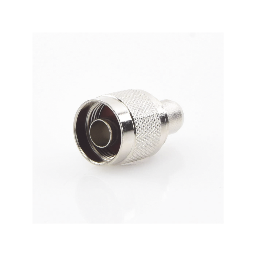 Conector N Macho para 75 Ohm de Anillo Plegable para cable RG-11, Niquel /Oro /Teflón.