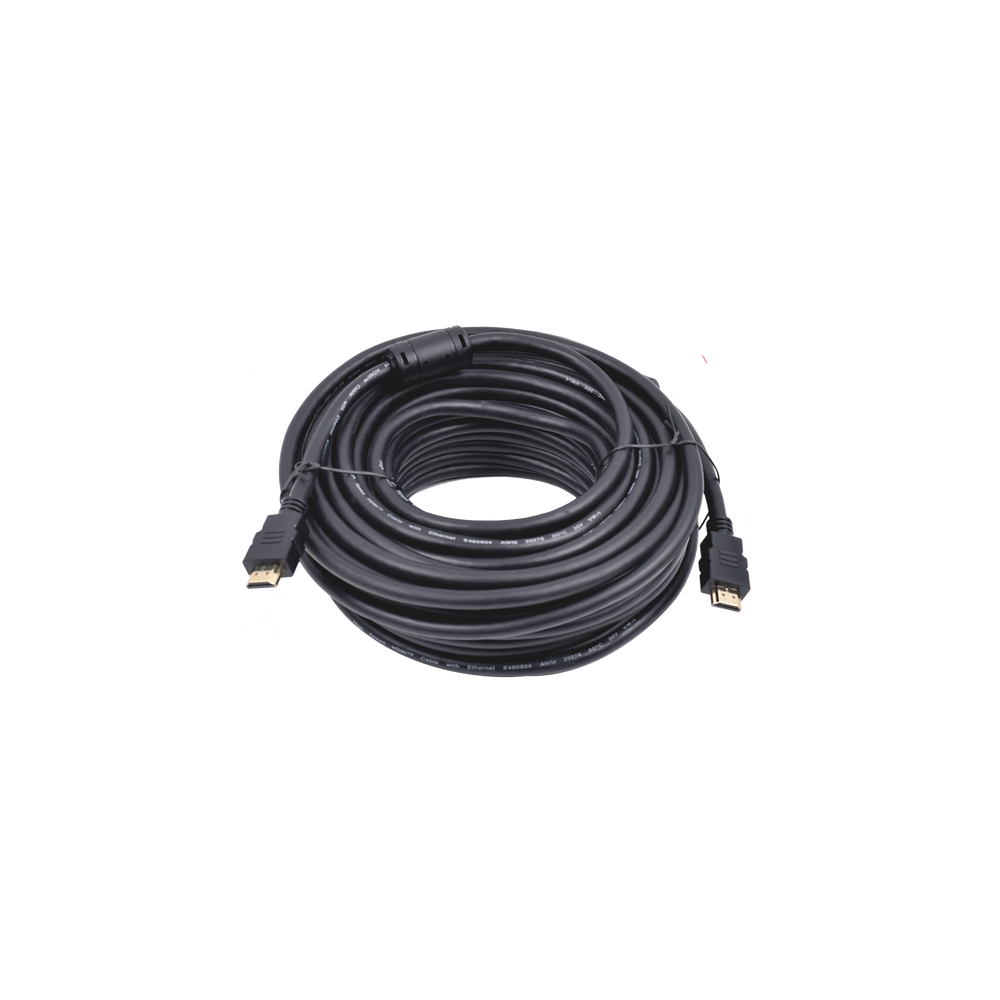 Cable HDMI de 20 Metros (65.62 Pies) (High Speed) / Resolución 4K / Soporta Canal de Retorno de Audio (ARC)/ Soporta 3D / Blindado para Reducir Interferencia / Chapado en Oro / Alta Resistencia y Durabilidad.