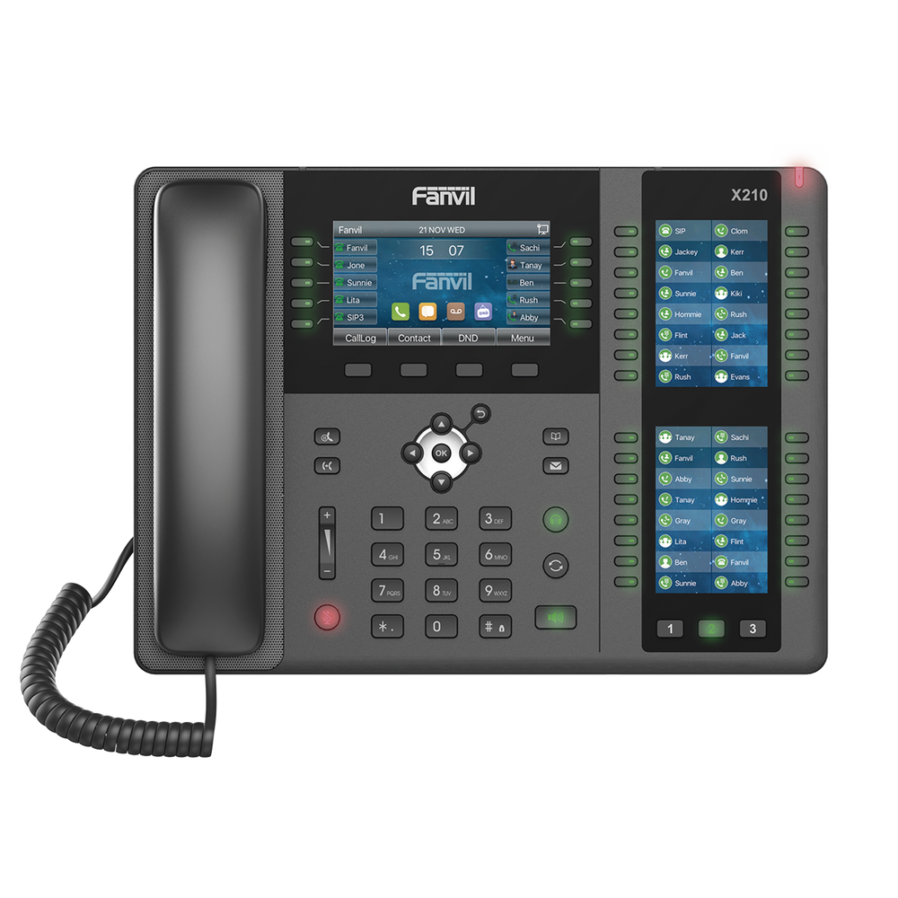 Teléfono IP ideal para recepción hasta 20 líneas SIP, PoE, 106 botones DSS, Bluetooth integrado para diademas, puertos Gigabit, soporta recepción video