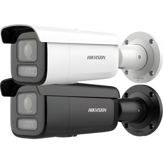 [Dual Light + 2 Micrófonos Integrados] Bala IP 2 Megapixel / Lente Mot. 2.8 a 12 mm / 60 mts Luz Blanca + 60 mts IR / ACUSENSE / Exterior IP67 / IK10 / WDR 120 dB / PoE+  / Alarmas I/O / Micro SD / Metal / IK10 / ACUSEEK