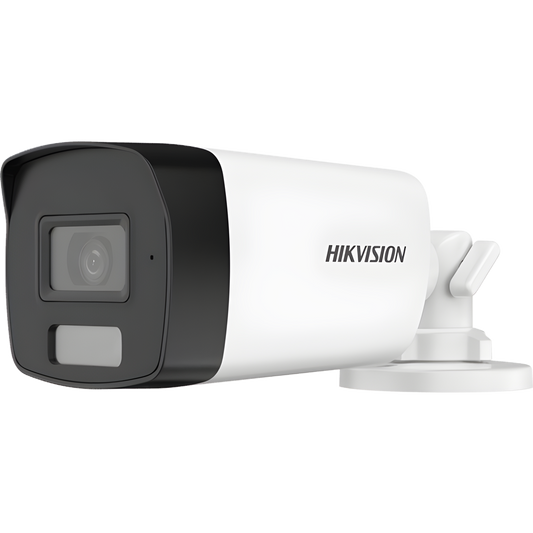 [Dual Light + ColorVu] Bala TURBOHD 3K (5 Megapixel) / Lente 2.8 mm / 40 mts IR + 40 mts Luz Blanca  / Gran Angular 104.5° / Exterior IP67 / Micrófono Integrado / dWDR / 4 Tecnologías