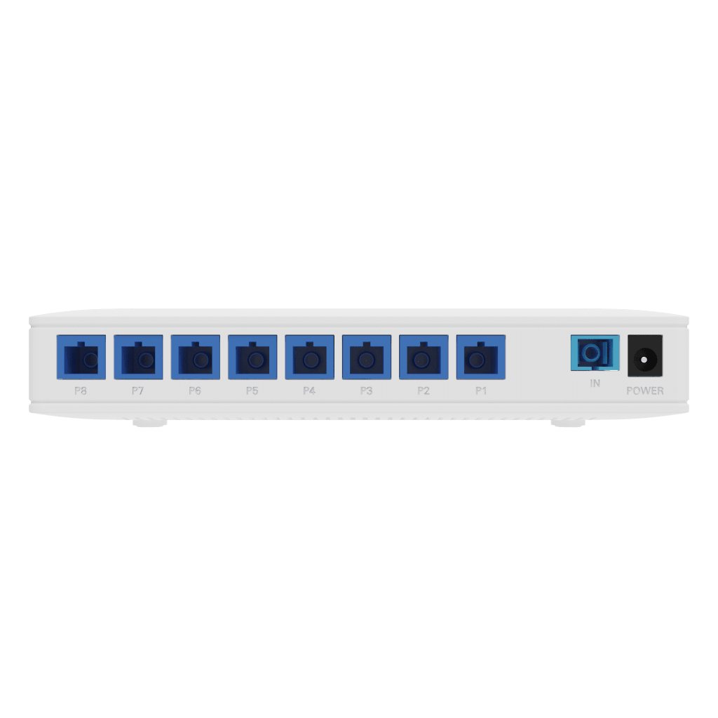 Splitter Activo 1x8 para Alimentación de 8 Dispositivos POF, puertos SC/UPC