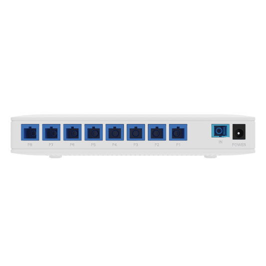 Splitter Activo 1x8 para Alimentación de 8 Dispositivos POF, puertos SC/UPC