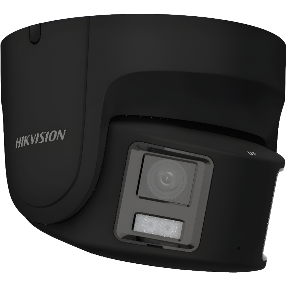 [ PROTECCIÓN ACTIVA ] Turret IP Panorámica 8 Megapíxel / Color Negro / 2 Lentes 4 mm (180°) / Imagen a Color 24/7 (ColorVu) / PoE / WDR 130° / IP67 / ACUSENSE / Luz Estroboscópica y Alarma Audible / 30 mts Luz Blanca /