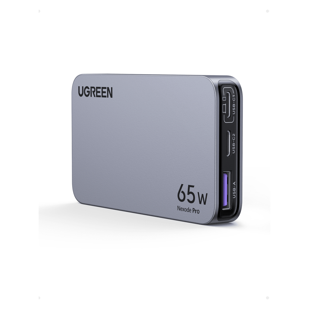 Cargador Rápido GaN 65W UGREEN / 2 Puertos USB-C + 1 Puerto USB-A / Tecnología GaN / Carga Rápida PPS PD 3.0 QC 4.0 / Compatibilidad Universal 100-240V / Diseño Compacto