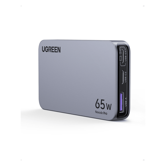Cargador Rápido GaN 65W UGREEN / 2 Puertos USB-C + 1 Puerto USB-A / Tecnología GaN / Carga Rápida PPS PD 3.0 QC 4.0 / Compatibilidad Universal 100-240V / Diseño Compacto