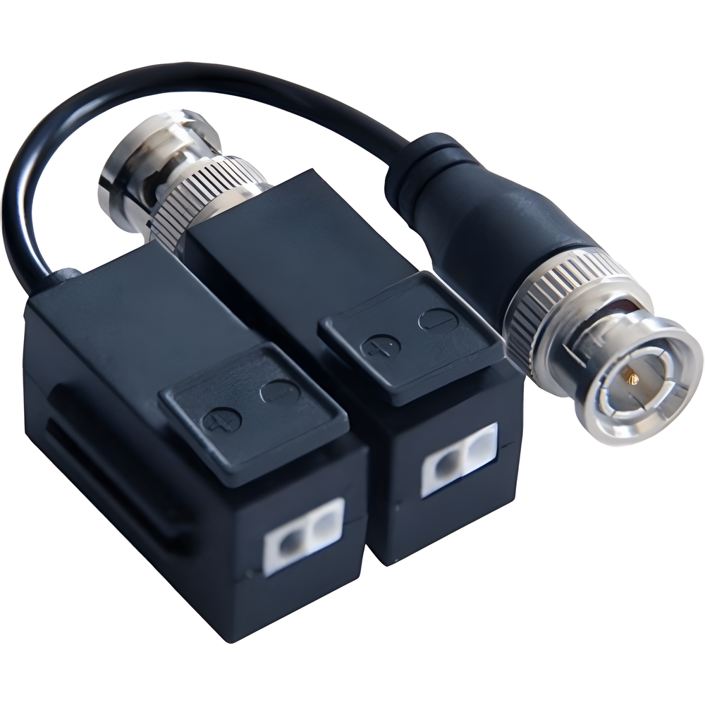 Kit de Transceptor (Balluns) TURBOHD con Boton Push / Hasta 8 MP (4K) / 100% Cobre / Soporta HD-TVI / AHD / CVI / CVBS / Audio por Coaxitron / Datos para Menu de Configurar de Cámaras