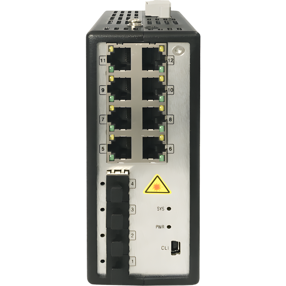 Switch Gigabit PoE+ / Industrial / Administrable / 8 Puertos Gigabit PoE+ (30 W) / 4 Puertos SFP / 250 W Total / 48 a 57 VCD / Ideal para Proyectos