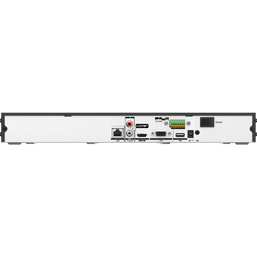 NVR 8 Megapixel (4K) (Compatible con Cámaras ACUSENSE) / 8 canales IP / 8 Puertos PoE+ / 1 Bahía de Disco Duro / Salida de Vídeo en 4K / 300 Metros PoE Modo Extendido