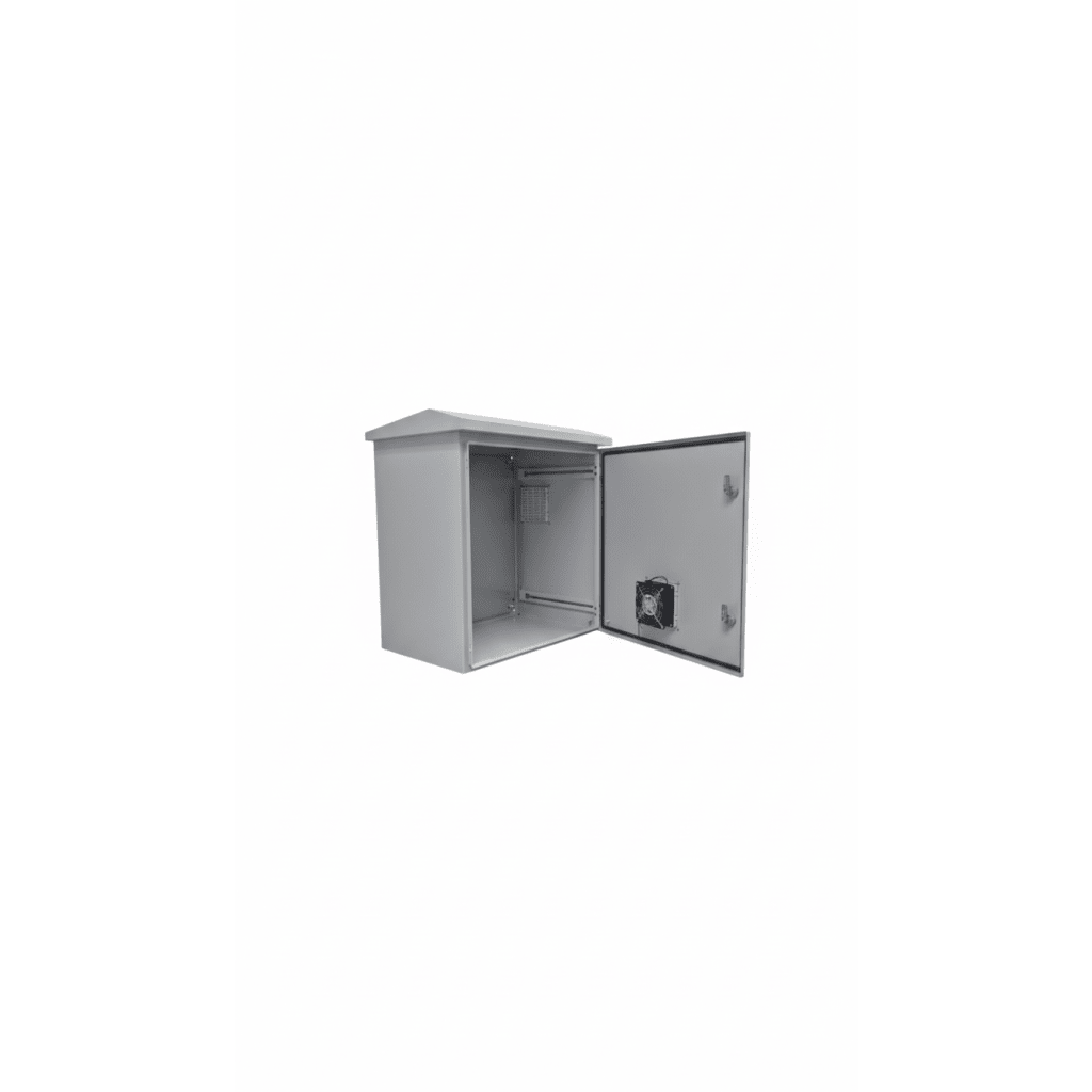 Kit Gabinete Ventilado de Acero, Rack 19" 11U, IP55 Uso en Exterior (593 x 609 x 399 mm) con Placa Trasera Interior Metálica y Compuerta Inferior Atornillable. Incluye Ventilador, Ventilas, filtros, Terminal de Tierra Física.
