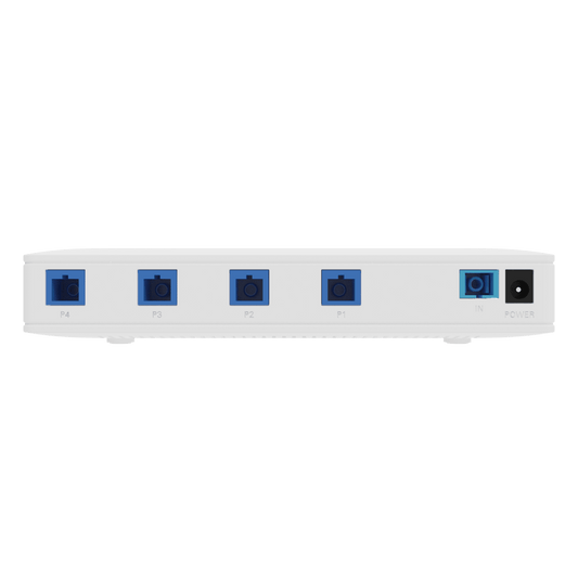 Splitter Activo 1x4 para Alimentación de 4 Dispositivos POF, puertos SC/UPC