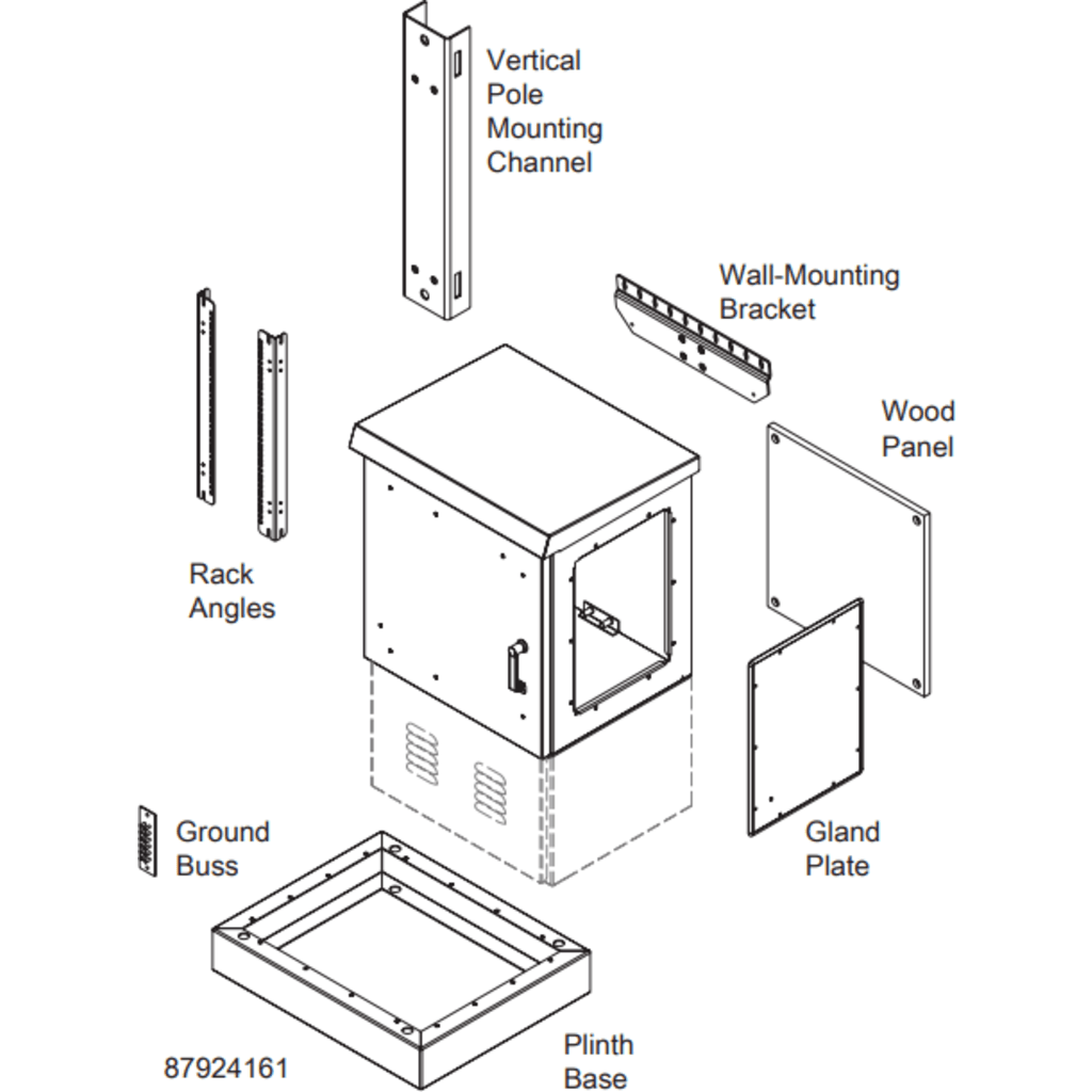 Gabinete Para Exterior OSP ComLine de 18 UR, 600 mm de Ancho, 500 mm de Profundidad De Aluminio, Color Gris Claro Con Protección NEMA 4/12/4X/3/3R; IP66