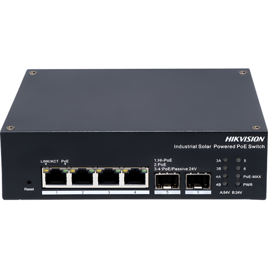 Switch Industrial con UPS / Administrable Gigabit / 3 Puertos Gigabit PoE+ (30 W) + 1 Puertos Gigabit PoE++ (90 W) / 2 Puertos SFP / 120 W Total / 48 a 57 VCD / Ideal para Proyectos / 300 Metros de Distancia