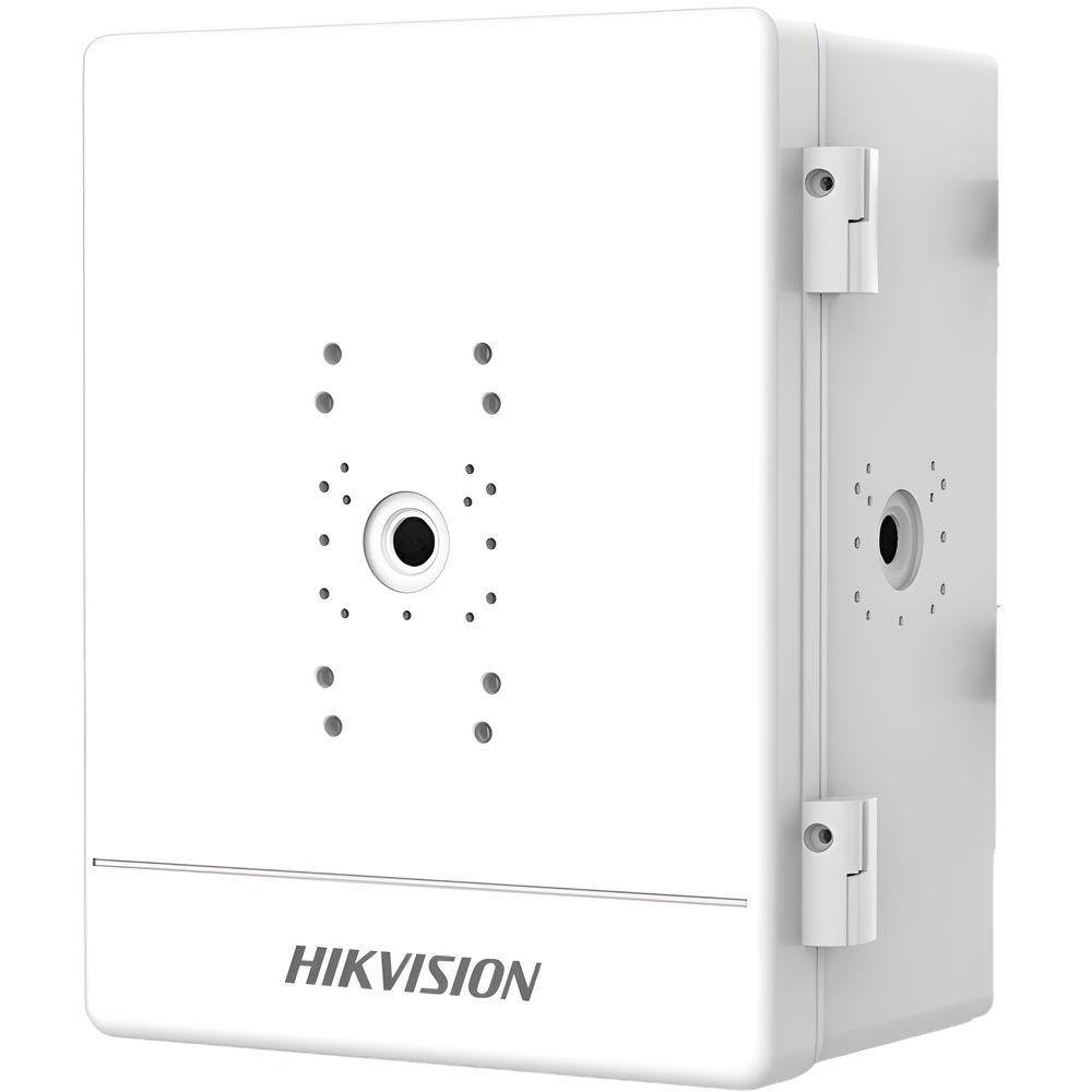 Caja para Videovigilancia para Exterior / Uso en Pared o Poste / IP66 / IK10 / Dimensiones: 387 X 432 X 225 mm / Soporta 3 Dispositivos (PTZ, Bocinas, Cámaras Fijas)