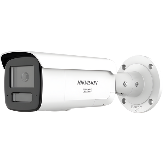 [Dual Light + ColorVu 3.0 + HikAI] Bala IP 6 Megapixel / Lente 4 mm / 60 mts IR + Luz Blanca / Exterior IP67 / Estrobo Azul y Rojo / WDR 130 dB / ACUSENSE 3.0 / Metal / NEMA 4X / ACUSEEK