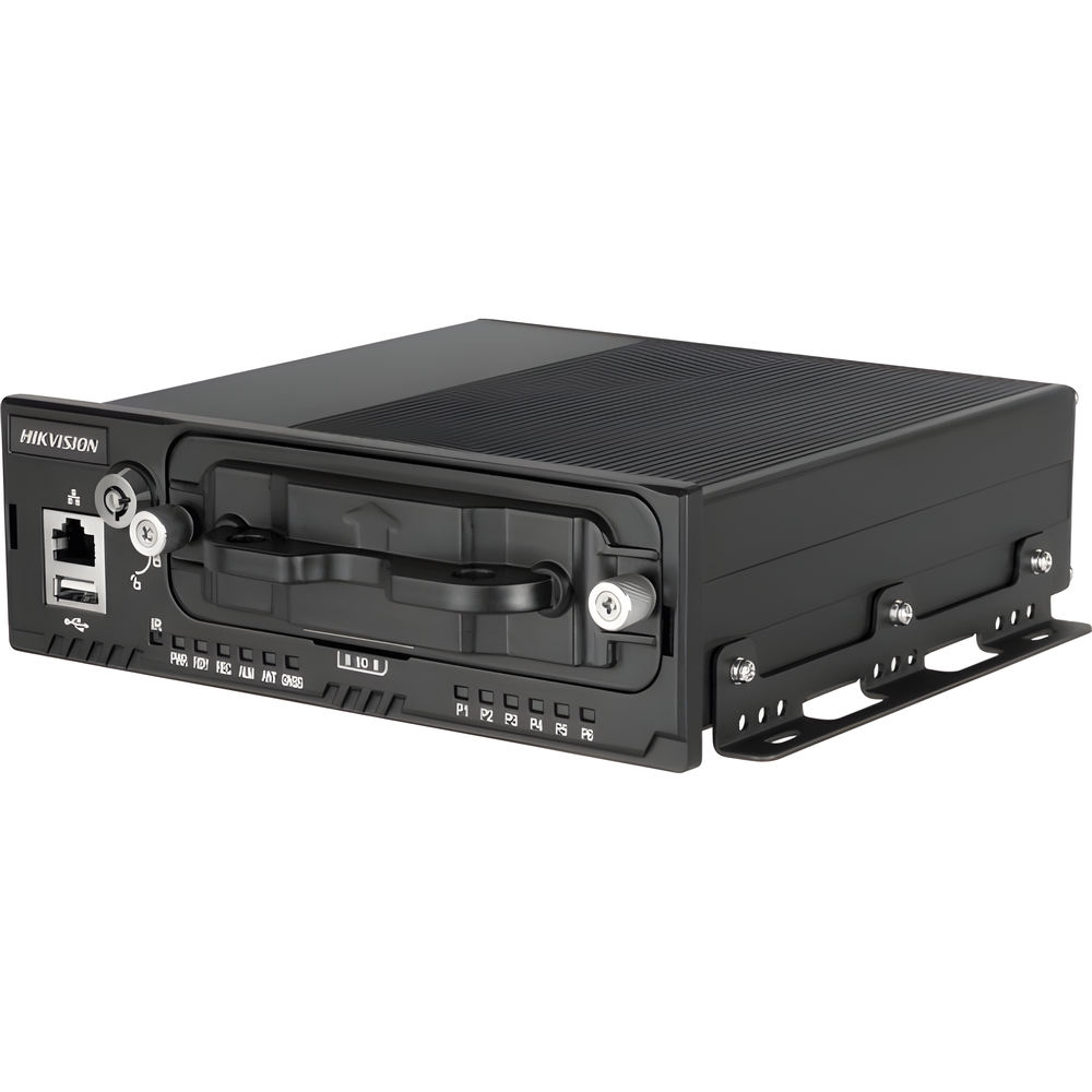 NVR Móvil de 8 Canales / 5 Megapixel / 4 Puertos PoE + 4 Vía Switch / 2 Bahías de HDD / Incluye Modulo GPS / Conector M12