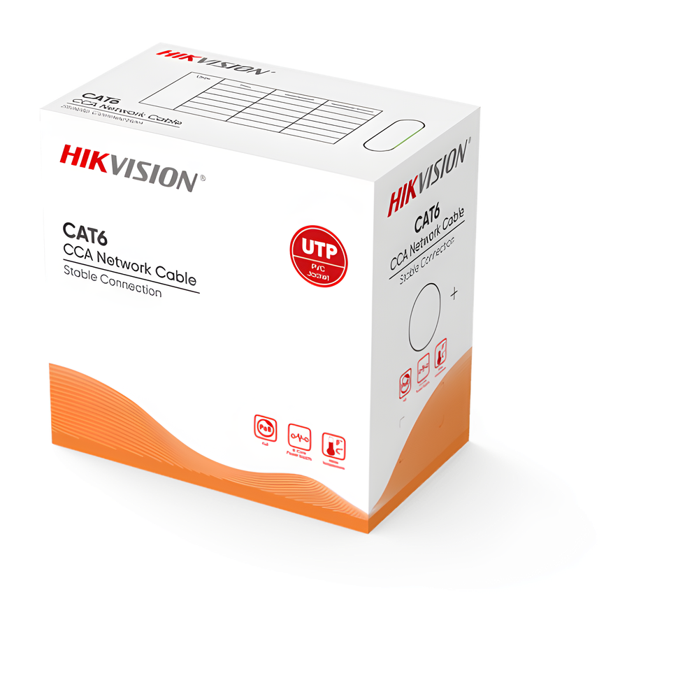 Bobina de Cable UTP 305 Metros (1000 Pies) / Cat 6 (24 AWG) / Color Blanco / PVC (CM) / Uso en Interior / CCA (Cobre con Aluminio) / Aplicaciones de CCTV y Redes de Datos