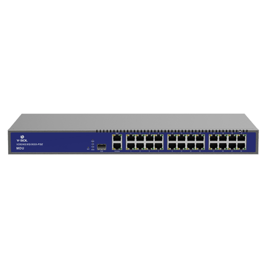 MDU Triple-mode PON (GPON/XGPON/XGSPON) / 24 Puertos PoE 802.3at Gigabit /  1 Puerto PON