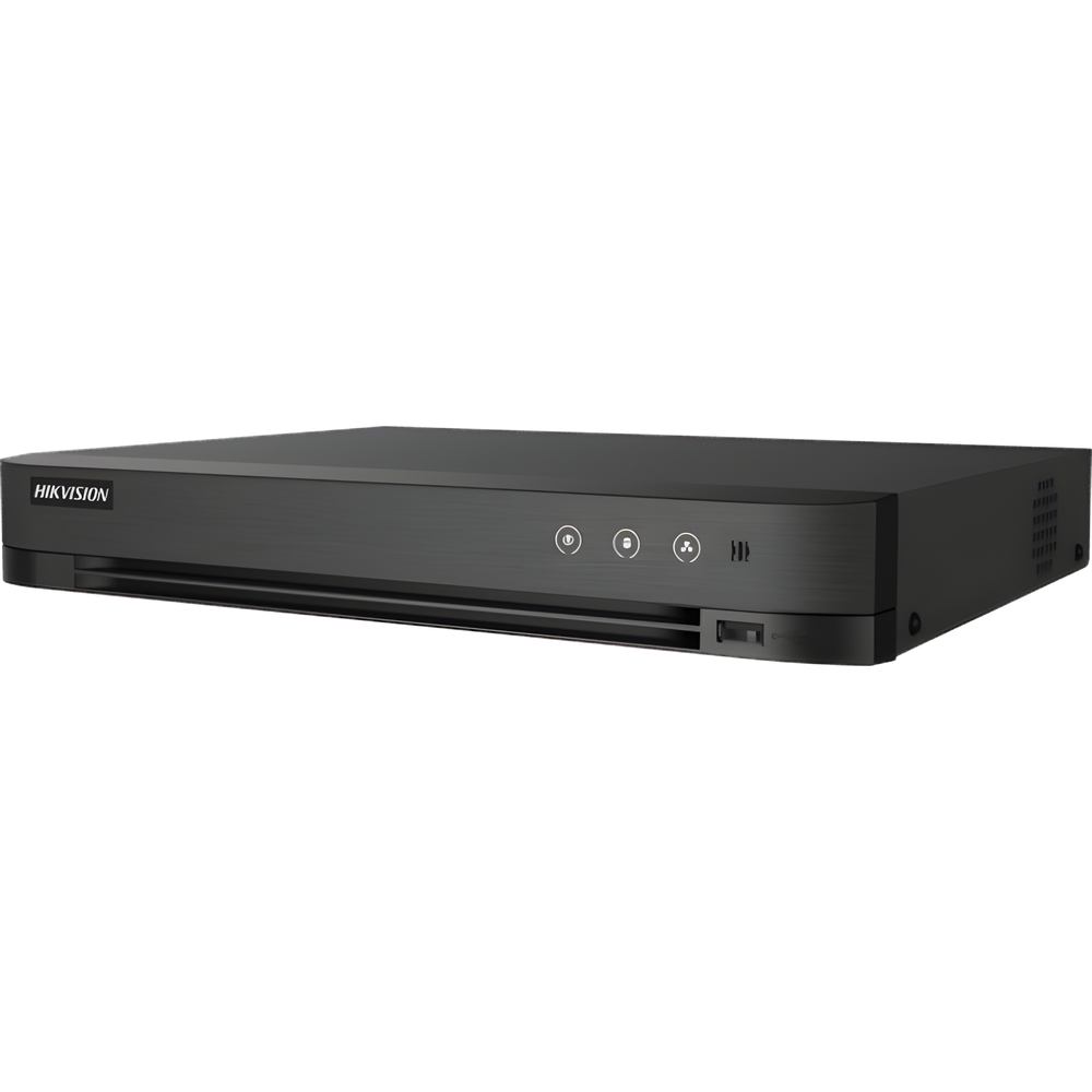 DVR 4 Canales TURBOHD + 4 Canales IP / 8 Megapixel (4K) / Audio de dos vías por Coaxitron / ACUSENSE / Reconocimiento Facial / 1 Bahía de Disco Duro / Salida de Video en 2K / H.265+