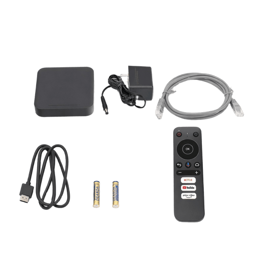 STB 4K Android con Google TV / Alto Rendimiento / Conexión Wi-Fi y por Cable / Control Remoto Bluetooth / Salida HDMI / APP Hik Connect Pre-instalada / Software de Gestion para ISPs/ Para modo desarrollador leer la nota en la descripcion