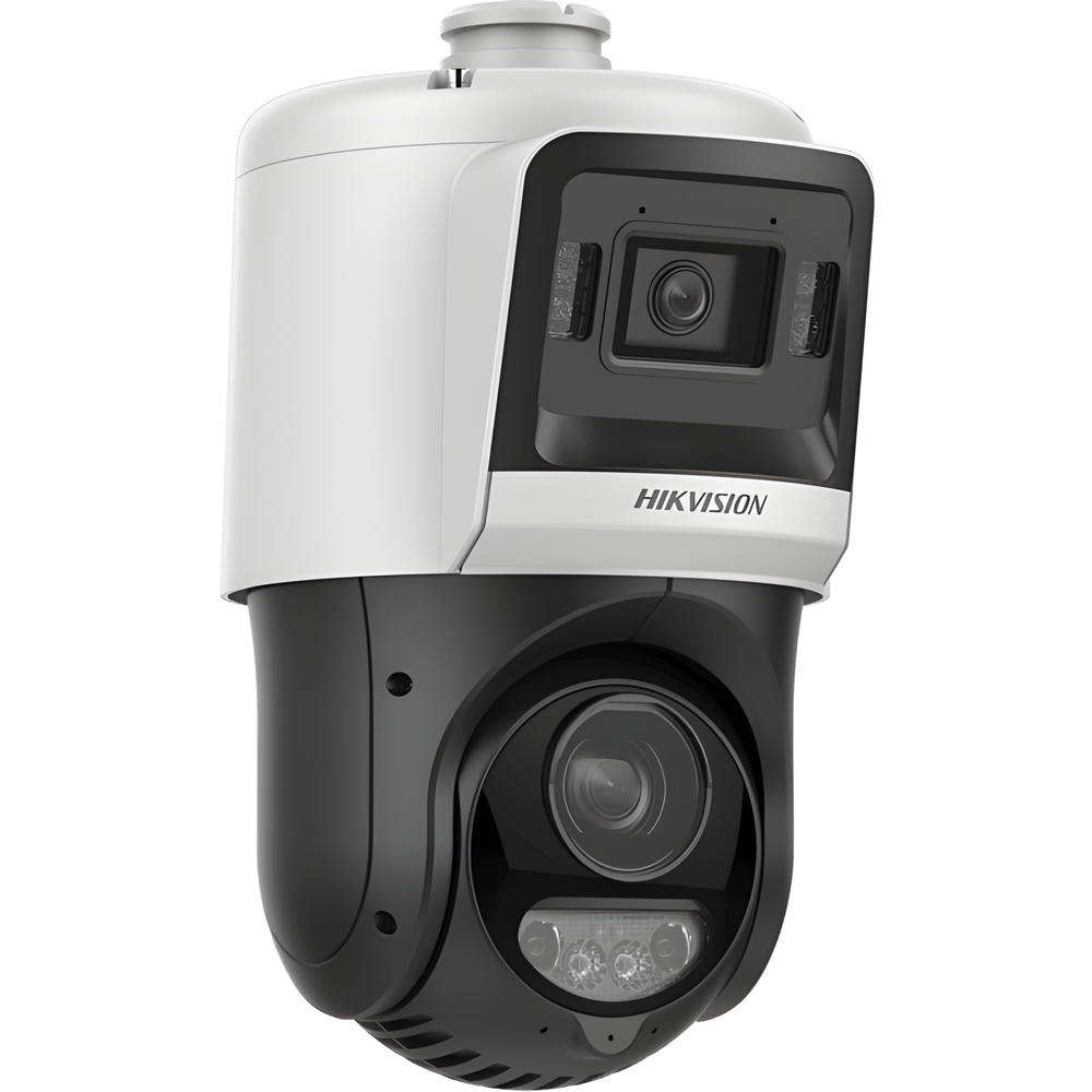 [TandemVu] PTZ IP 4 Megapixel + Cámara Fija 4 Megapixel / 25X Zoom / 100 mts IR + 30 mts Luz Blanca / IP67 / ACUSENSE / PoE+ / 2 Micrófonos Integrados y Bocina / Alerta Audible y Luz Estroboscopica / Alarmas I/O / DARKFIGHTER / Micro SD