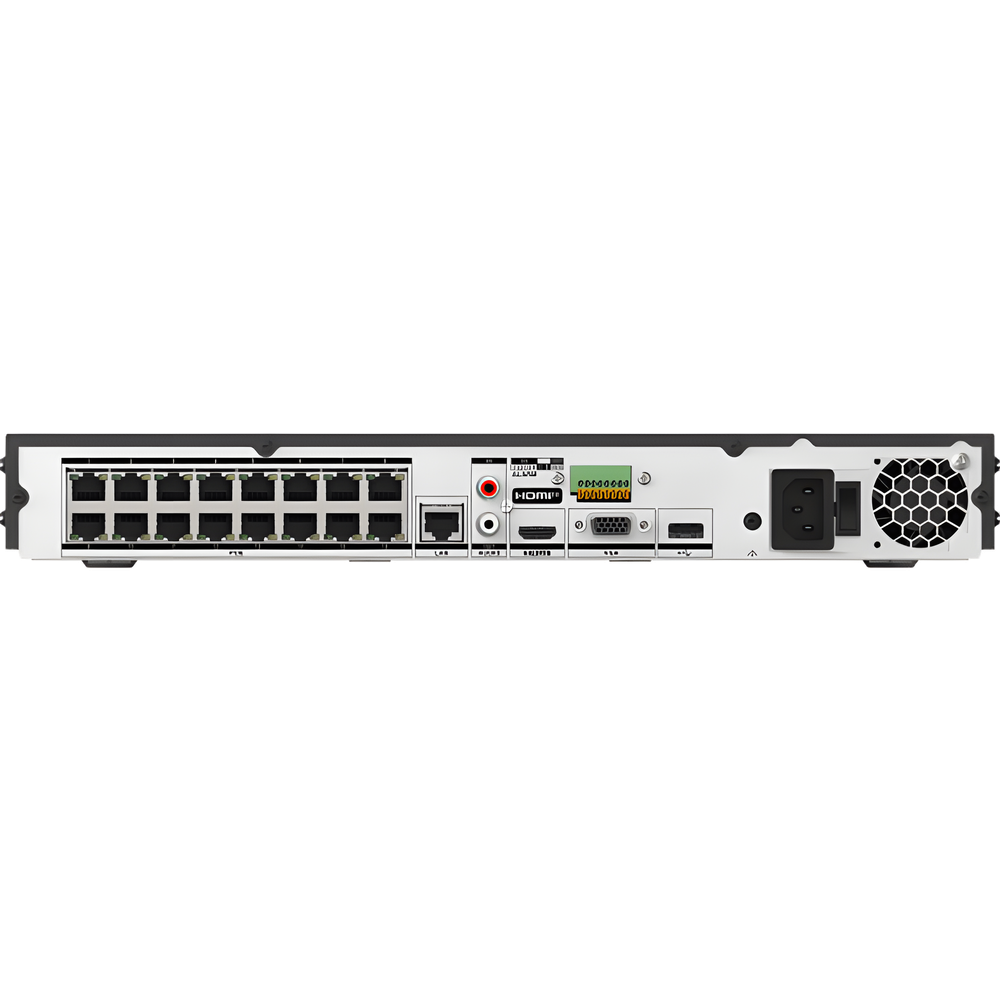 [AcuSearch] NVR 12 Megapixel (4K) / 32 canales IP / 16 Puertos PoE+ / Recocimiento Facial / AcuSense (Evita Falsas Alarmas) / 2 Bahías de Disco Duro / HDMI en 4K / Alarmas I/O / 300 Metros PoE Modo Extendido