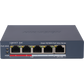 Switch PoE+ / Monitoreable / 4 Puertos 10/100 Mbps PoE+ / 1 Puerto 10/100 Mbps Uplink / Configuración Nube Hik-PartnerPro / Modo Extendido hasta 300 Metros /  45 W