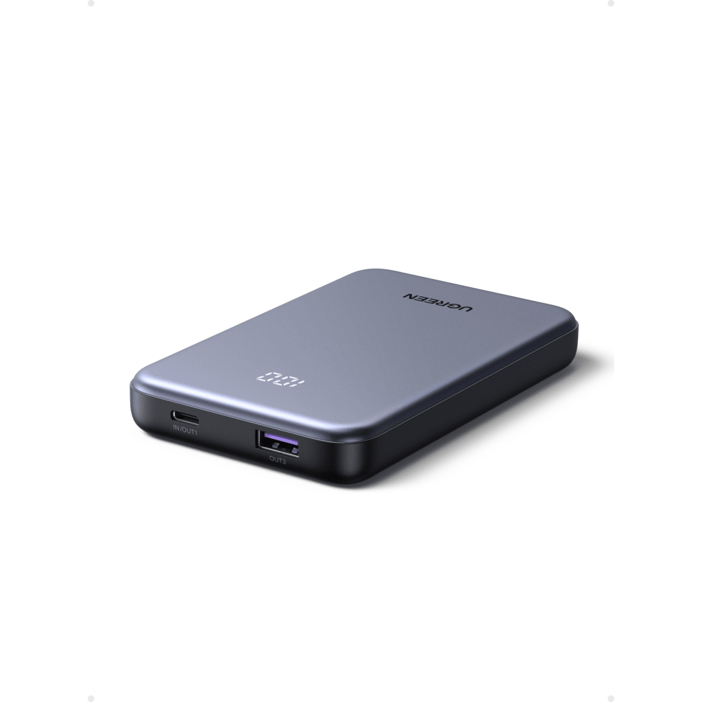 Power bank Ultradelgado  10000mAh / 20W Máximo / Puerto USB-C PD3.0 PPS / Puerto USB-A 22.5W / Batería Polímero de Litio / Pantalla Digital / Carga Rápida 3 Horas / Protocolos Múltiples / Protección