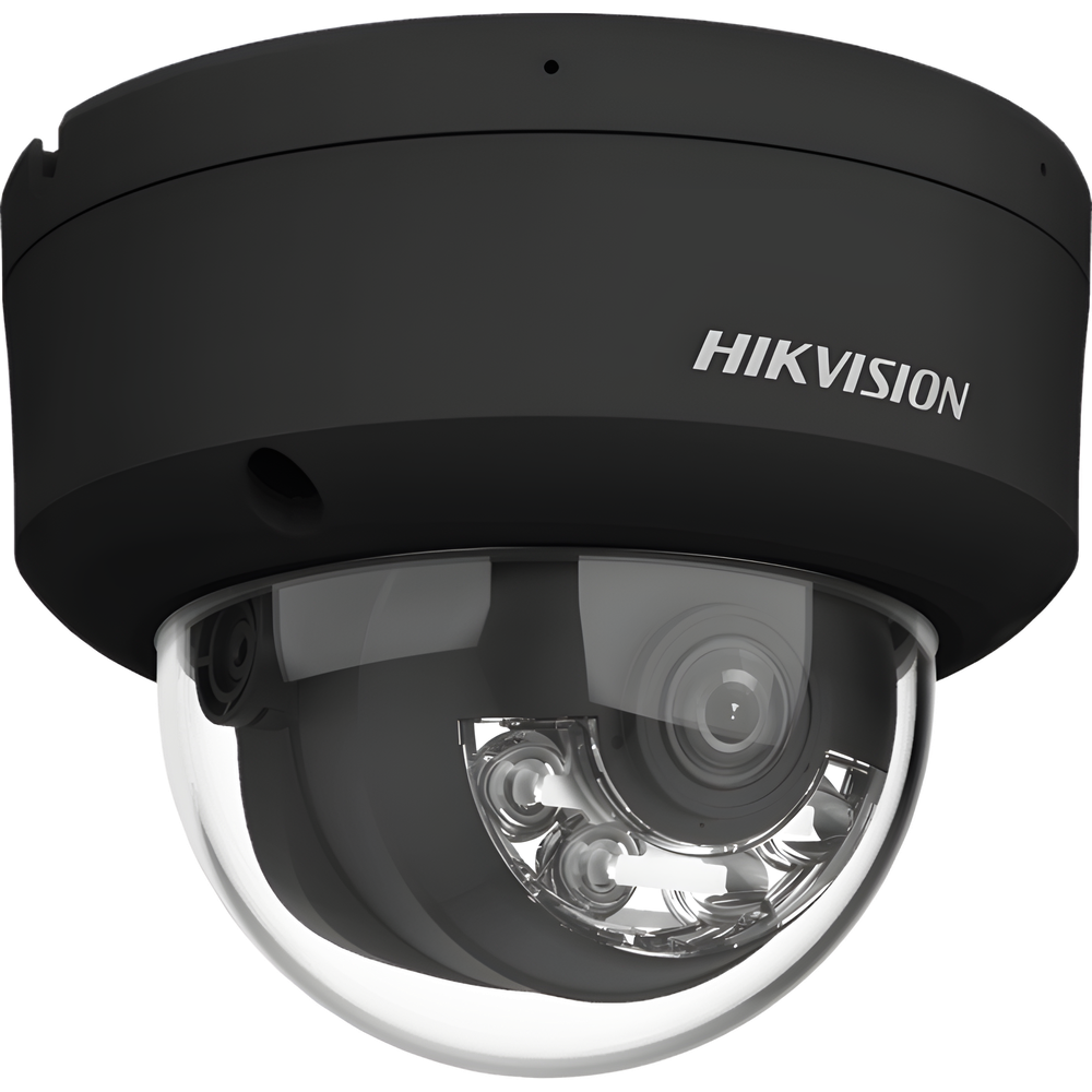 Domo IP 4 Megapixel / Color Negro / Lente 2.8 mm / Dual Light (30 mts Luz Blanca + 30 mts IR) / 2 Micrófonos Integrados / ACUSENSE / Exterior IP67 / IK10 / WDR 120 dB / PoE / ONVIF / Micro SD / Metal / ACUSEEK