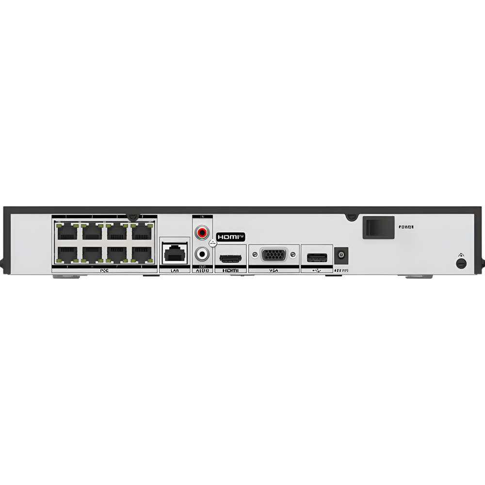 [Acusearch] NVR 12 Megapíxel (4K) / 8 canales IP / 8 Puertos PoE+ / Reconocimiento Facial / AcuSense (Evita Falsas Alarmas) / 1 Bahías de Disco Duro / HDMI en 4K / 300 Metros PoE Modo Extendido